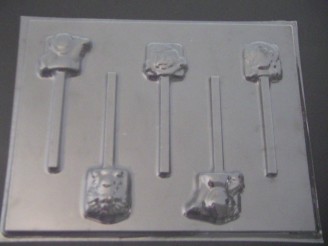 429sp Purple Dinosaur and Friends Chocolate or Hard Candy Lollipop Mold